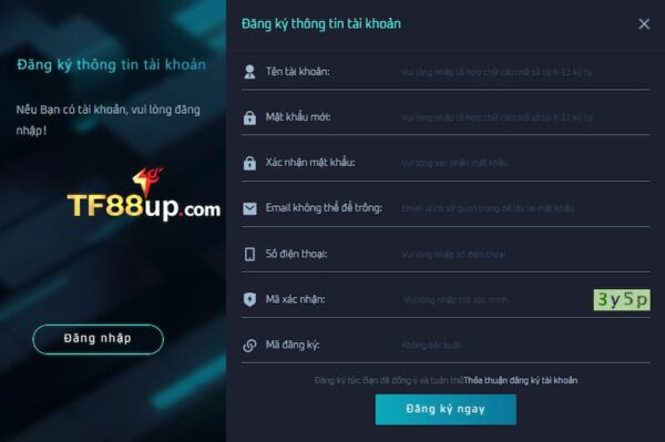 Hướng dẫn đăng ký TF88 nhanh gọn và đơn giản