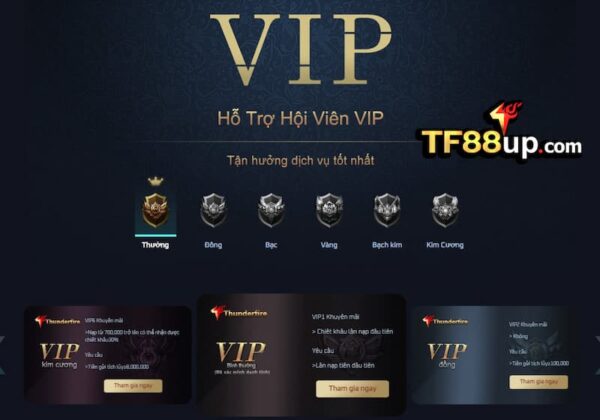 Thành viên VIP TF88 được tặng nhiều ưu đãi hấp dẫn